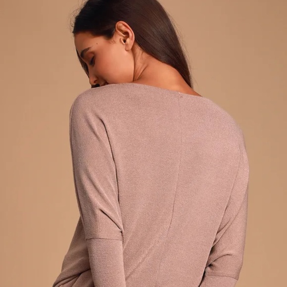 Lulus Basics Verla Rusty Rose Dolman Sleeve Sweater Top Pink - Size M - Picture 4 of 4